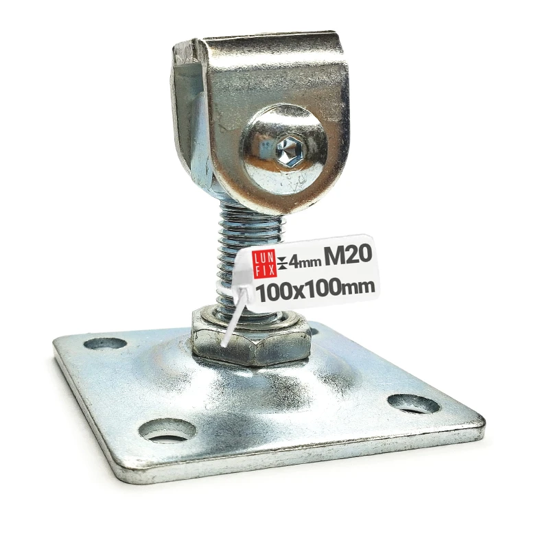 Nastavitelný závěs M20 100x100x4mm s deskou pro brany, branka a dveře