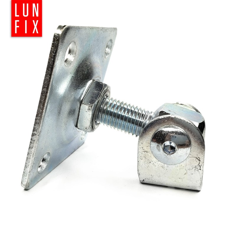 Zawias regulowany do bramy furtki M20 z płytą 100x100x4,0 mm
