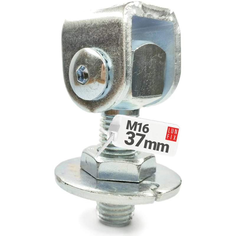 Zawias regulowany do bramy furtki M16x37 mm  do wspawania ocynkowany ZRS16