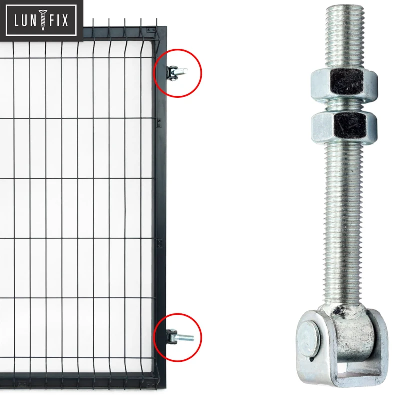 Nastavitelný závěs M20x180 mm dlouhý pro brany, branka a dveře