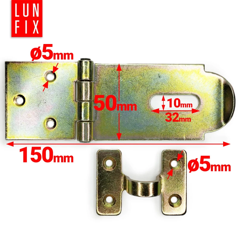Kloubová petlice 150x50x2 mm žlutě pozinkovaná 1ks.