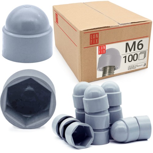 Krytka pro šrouby a matice se šestihrannou hlavou M6/10 šedá 100ks