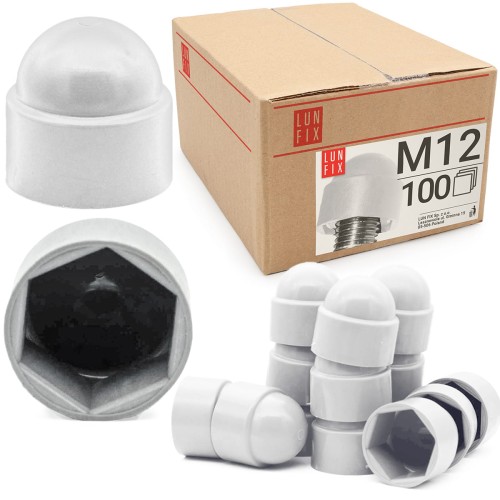 Krytka pro šrouby a matice se šestihrannou hlavou M12/19 bílá 100 ks