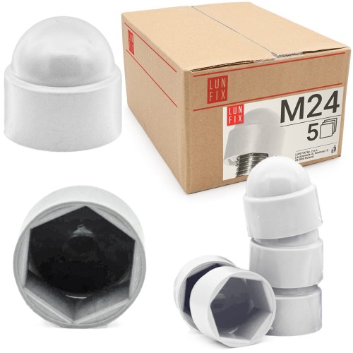 Krytka pro šrouby a matice se šestihrannou hlavou M24/36 bílá 5 ks