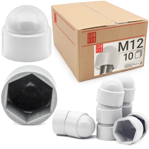 Krytka pro šrouby a matice se šestihrannou hlavou M12/19 bílá 10 ks