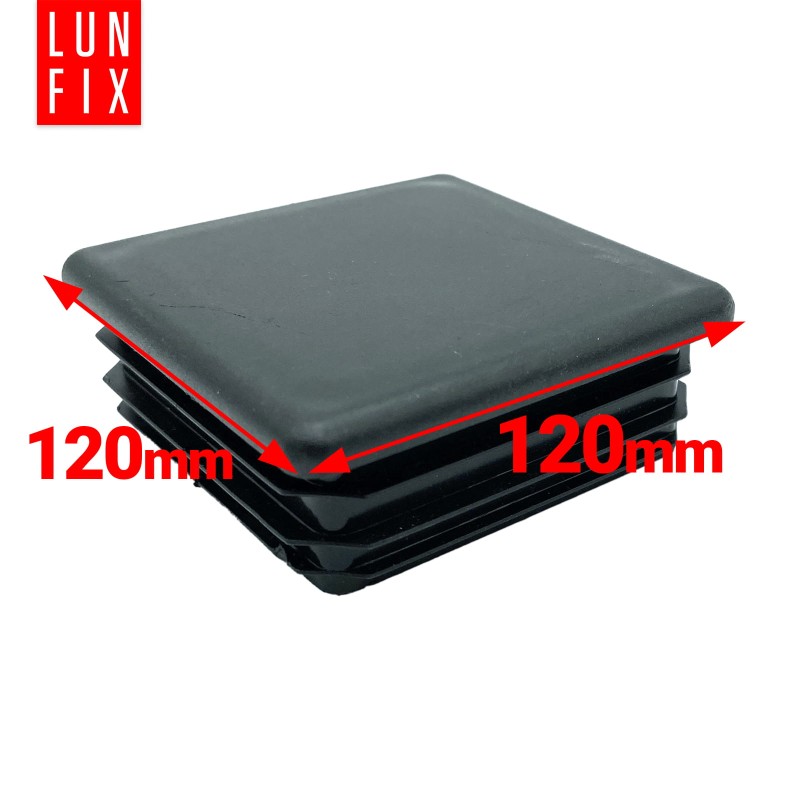 Zaślepka kwadratowa 120x120 nasadka do profili czarna 10szt.