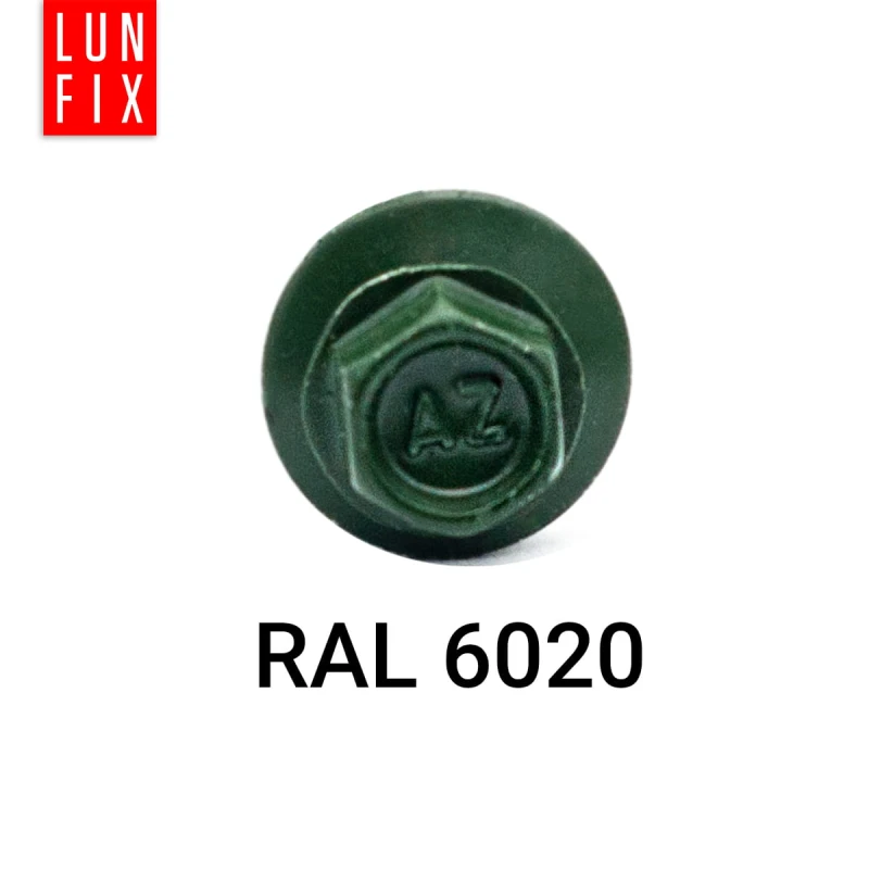 Samořezný vrut do plechu 4,8x35 zelený RAL 6020 250ks.