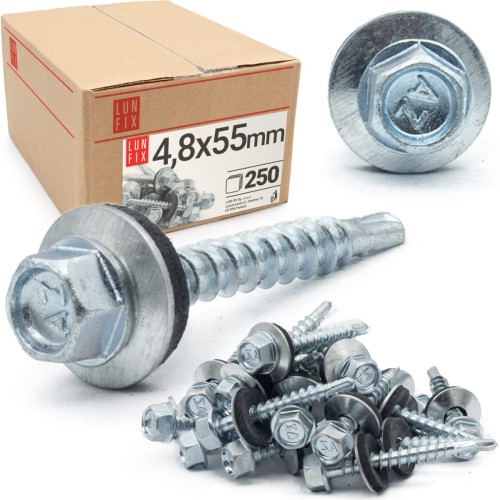 Samořezný vrut do plechu 4,8x55 pozinkovaný 250ks.