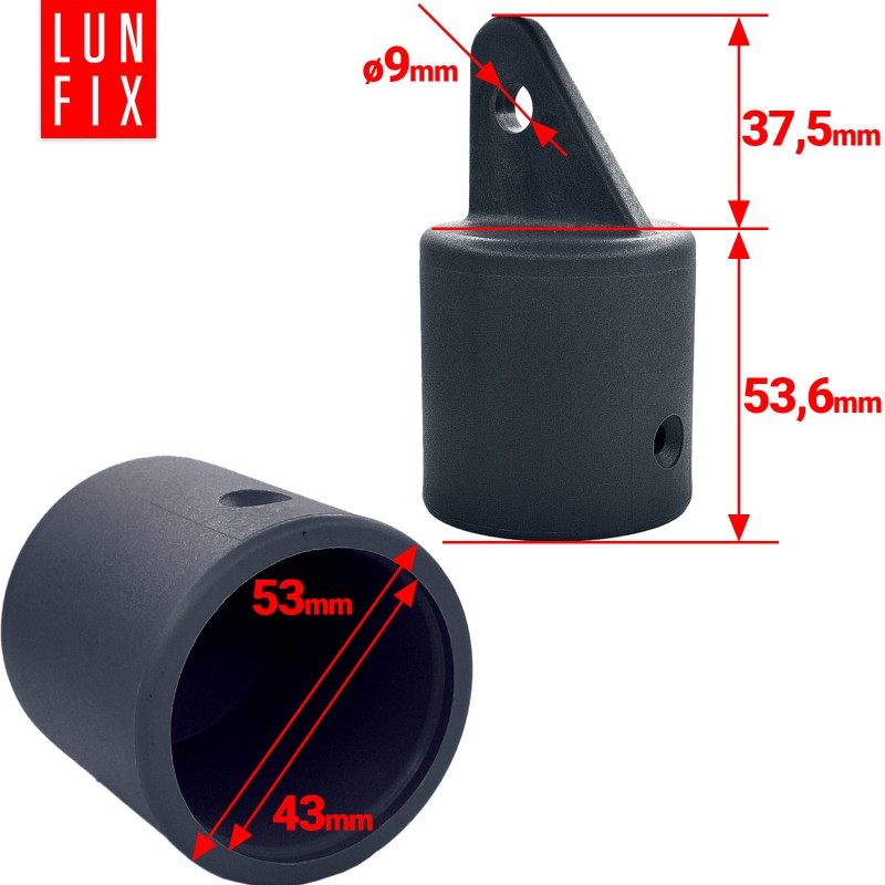 Nasadka wspornik słupa podporowego fi43mm grafit