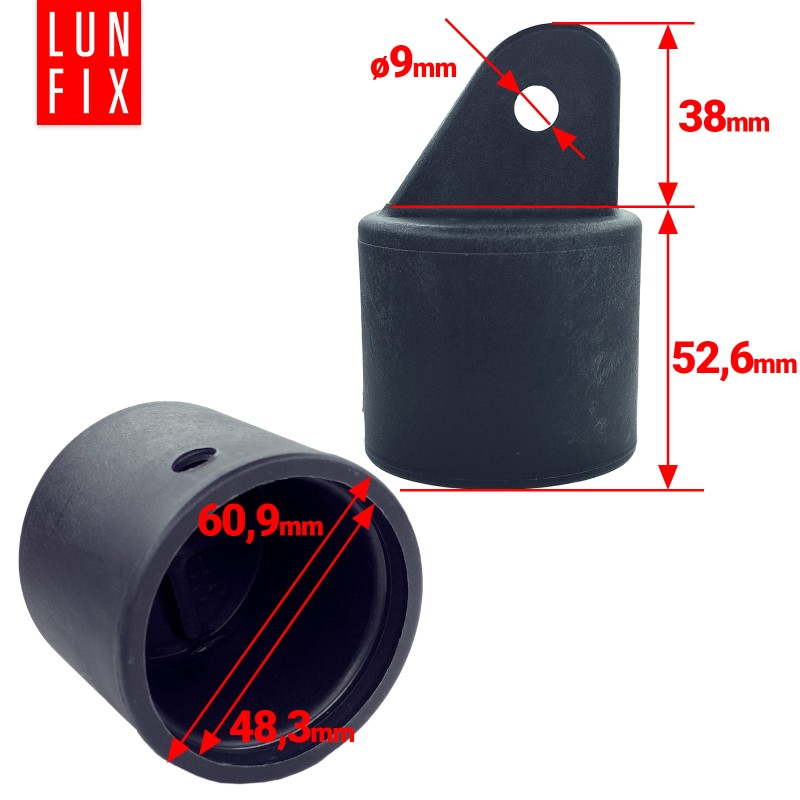 Nasadka wspornik słupa podporowego fi48mm grafit