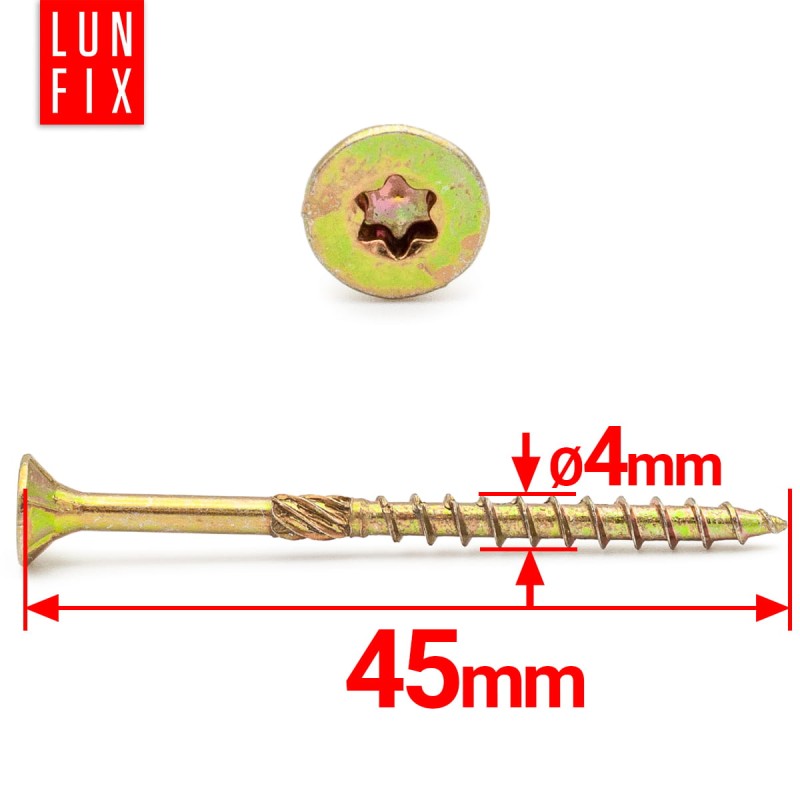 Wkręty ciesielskie stożkowe 4x45 do drewna KMWHT 300szt.