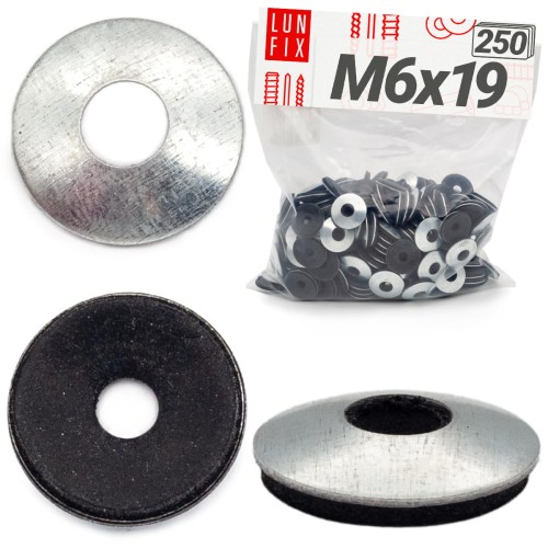 Podložka s těsnící gumou EPDM 6x19 mm pozinkovaná 250ks