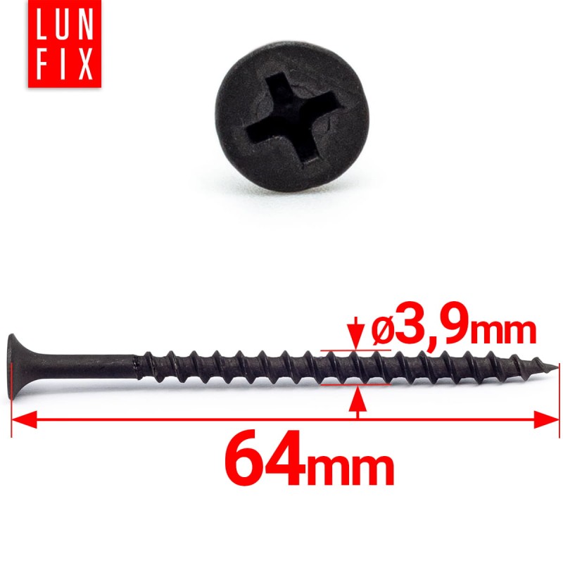 Wkręty do płyt gipsowych g-k 3,9x64 do drewna KSGD 250 szt.