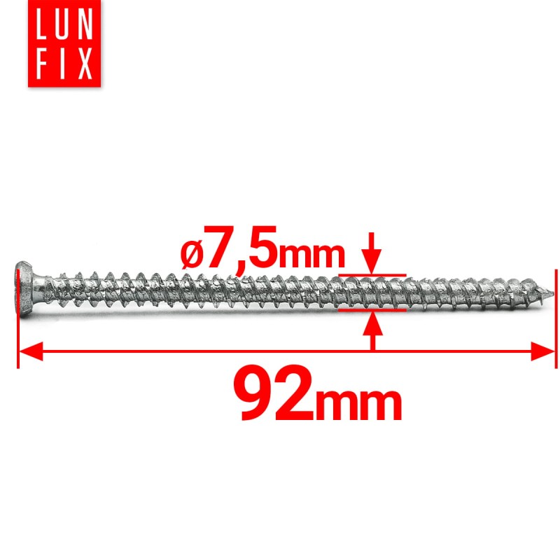 Wkręty do ościeżnic drzwi i okien 7,5x92mm ocynkowane 100szt.