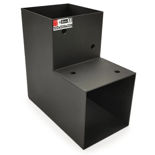 Spojka trámů L 120x120mm čtvercová podpora na hranoly 2 konci