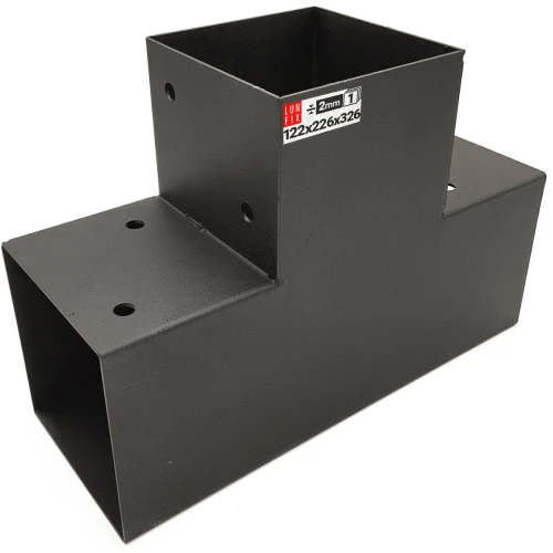 Spojka trámů T 120x120mm čtvercová podpora na hranoly 3 konci