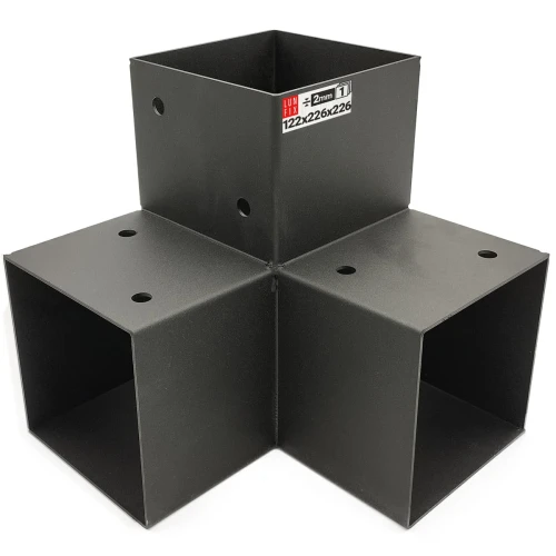 Spojka trámů Y 120x120mm čtvercová podpora na hranoly 3 konci