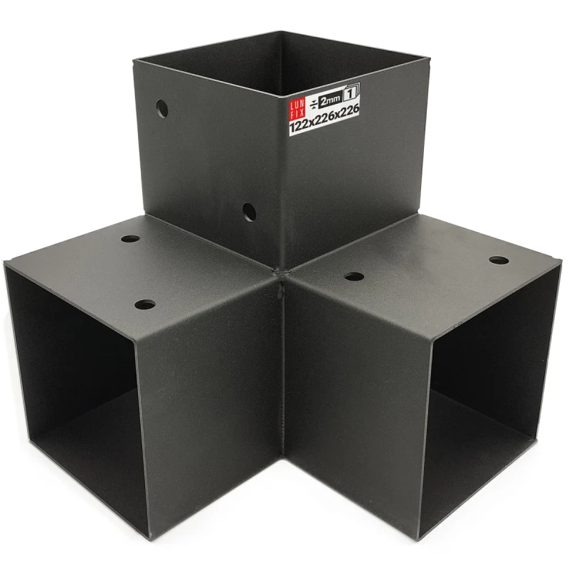 Spojka trámů Y 120x120mm čtvercová podpora na hranoly 3 konci
