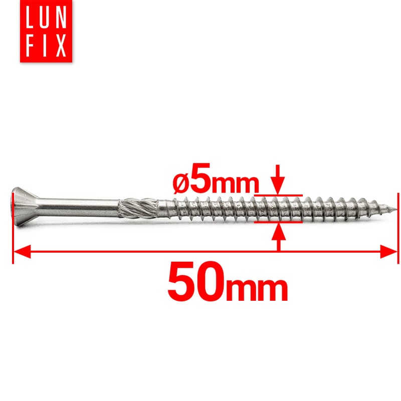 Wkręty tarasowe nierdzewne 5x50mm do deski tarasowej 200szt.
