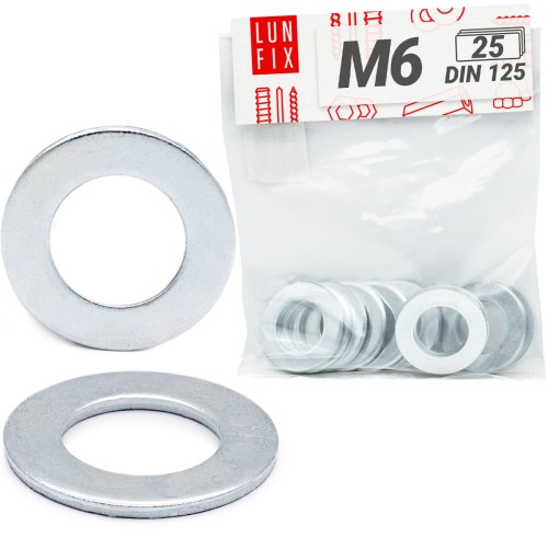 Plochá podložka M6 pozinkovaná DIN 125 25ks