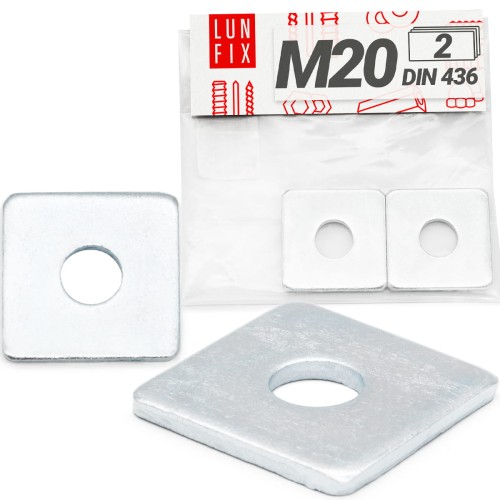 Pozinkovaná čtyřhranná podložka M20 60x60x5mm 2 ks