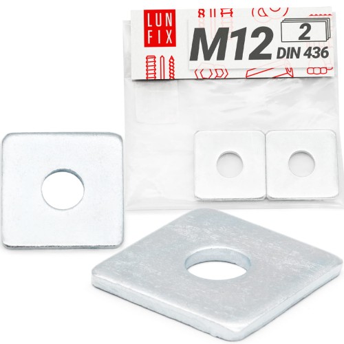 Pozinkovaná čtyřhranná podložka M12 40x40x3,5 mm (2 ks)