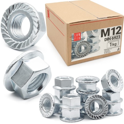 Ozubená matice M12 DIN 6923 pozinkovaná 1kg