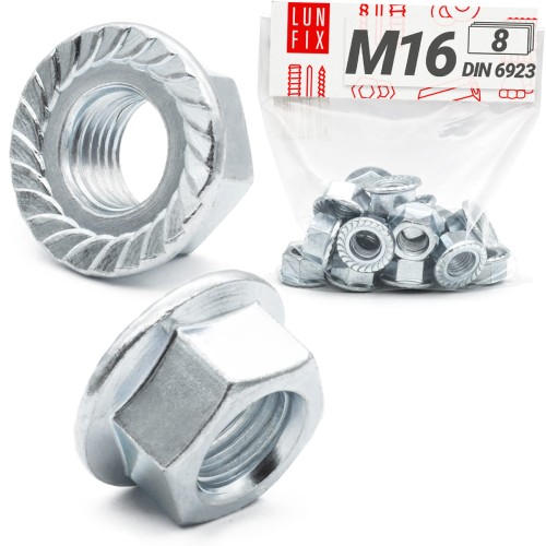 Ozubená matice M12 DIN 6923 pozinkovaná 8ks