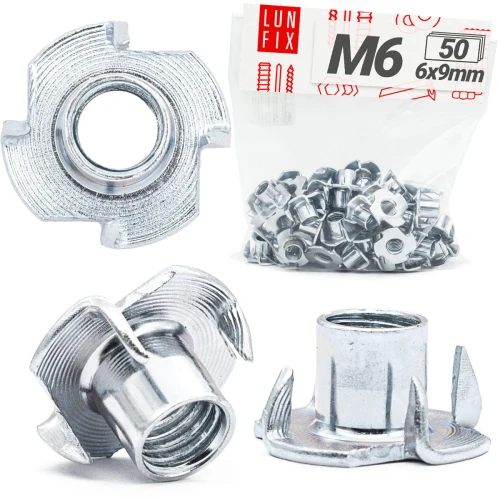 Naražecí matice M6 (6x9mm) šestihranná pozinkovaná 50ks.