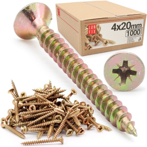 Vrut se zápustnou do dřeva a dřevotřísky 4x20 1000ks.