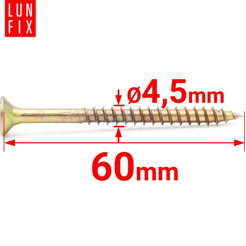 Wkręty uniwersalne 4,5x60 hartowane ocynkowane KDH 250szt.