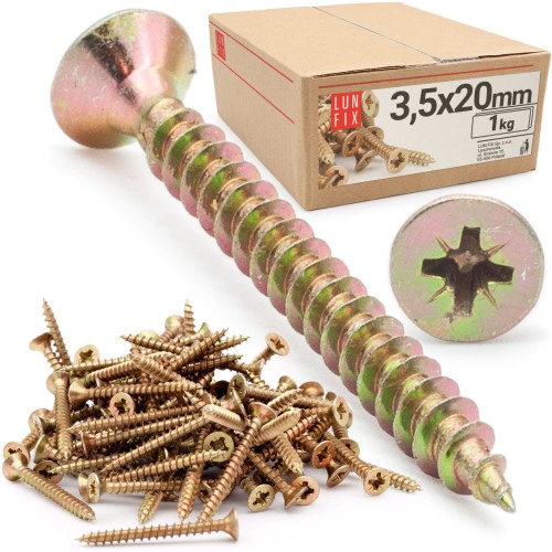 Vrut se zápustnou do dřeva a dřevotřísky 3,5x20 1kg