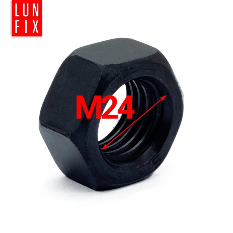 Nakrętka sześciokątna M24 DIN 934 klasa 10 czarna 1kg