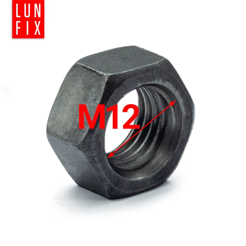 Šestihranná matice M12 DIN 934 třída 6 černá 1kg