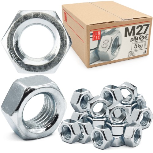 Šestihranná matice M27 DIN 934 třída 8 pozinkovaná 5kg