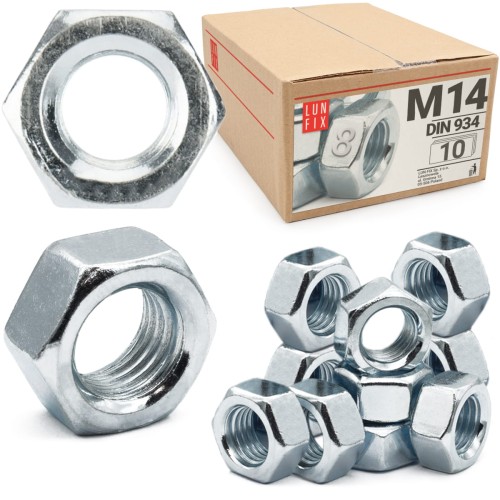 Šestihranná matice M14 DIN 934 třída 8 pozinkovaná 10ks.