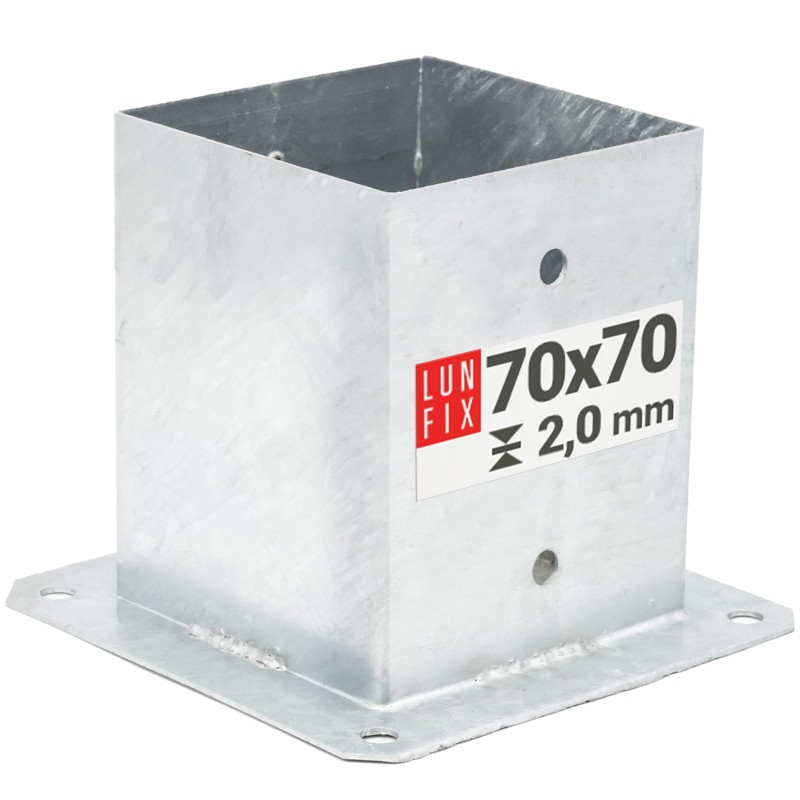 Podstawa słupa przykręcana "stopa" 70x70 mm kotwa