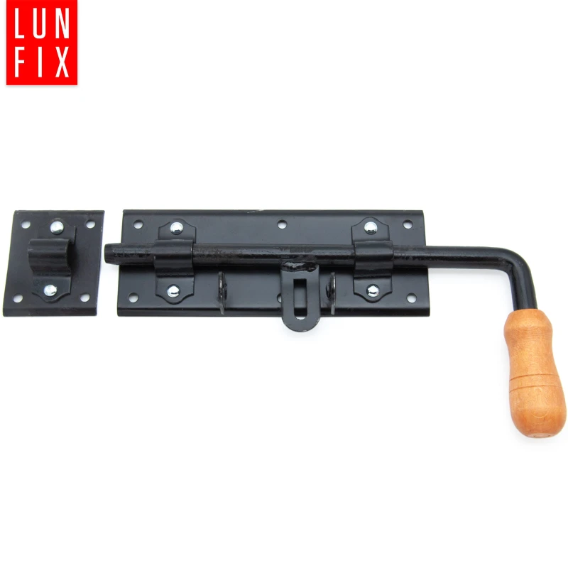 Zástrčka vratová 280x80mm černá s dřevěnou koncovkou levá 1ks