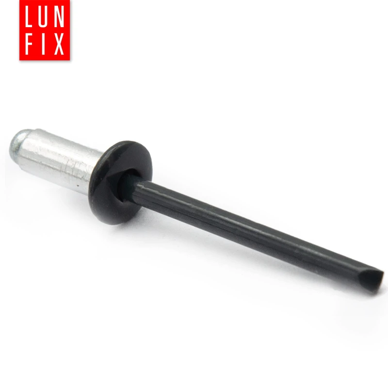 Nýt trhací 4,8x10mm hliník/ocel se zapuštěnou hlavou 100ks černý RAL9005