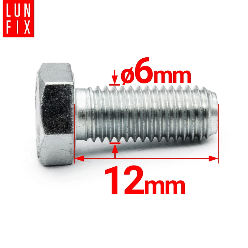 Metrický šroub M6x12 pozinkovaný DIN 933 třída 5.8 1kg