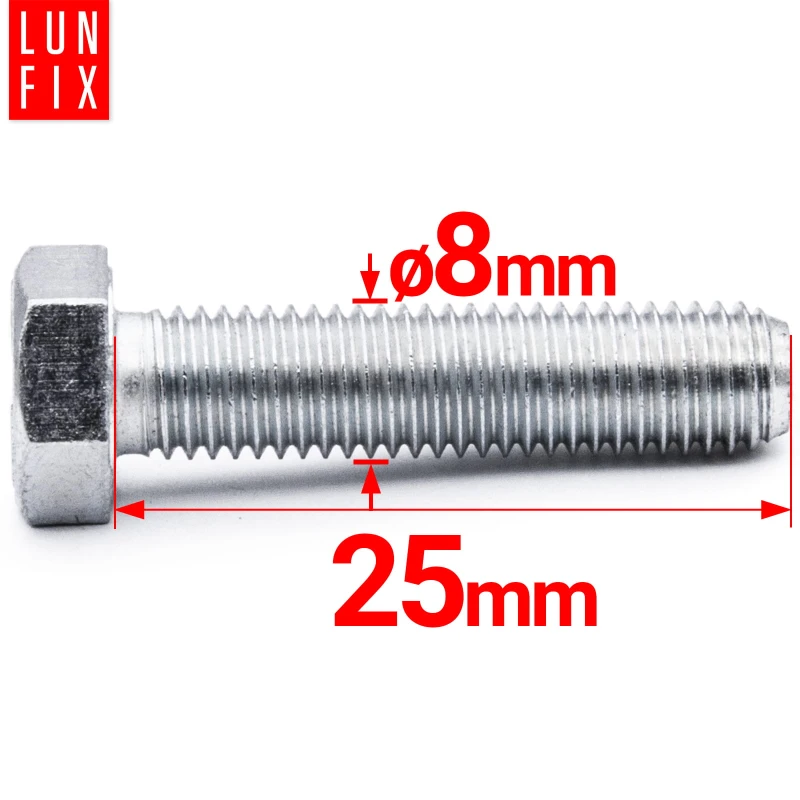Metrický šroub M8x25 pozinkovaný DIN 933 třída 5.8 1kg