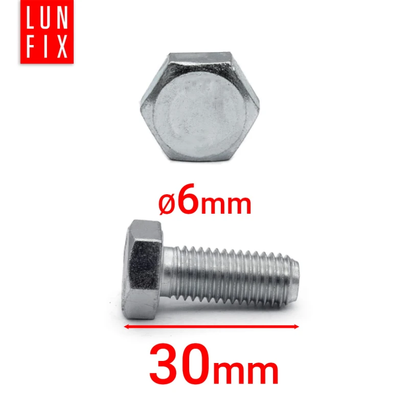 Metrický šroub M6x50 pozinkovaný DIN 933 třída 5.8 1kg