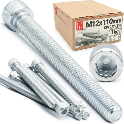 Šroub s válcovou hlavou M12x110 vnitřní šestihran DIN912 třída 8,8 1kg