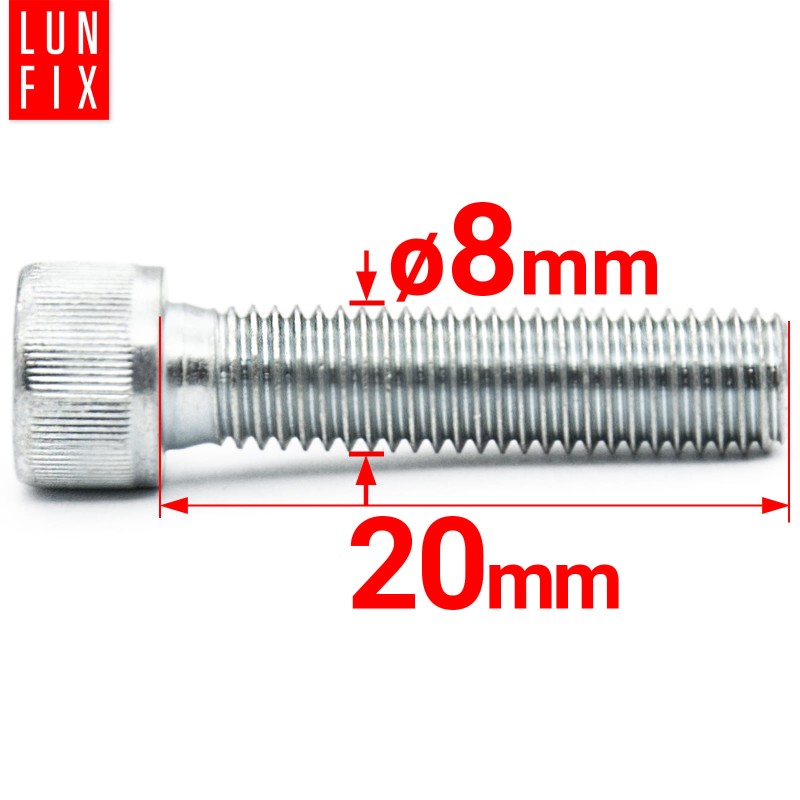 Śruby imbusowe M8x20 ocynkowane DIN912 klasa 8.8 1kg