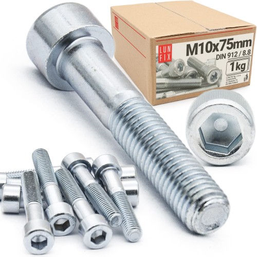 Šroub s válcovou hlavou M10x75 vnitřní šestihran DIN912 třída 8,8 1kg