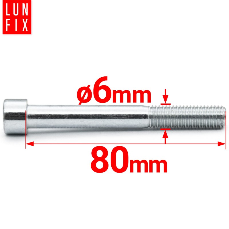 Śruby imbusowe M6x80 ocynkowane DIN912 klasa 8.8 1kg