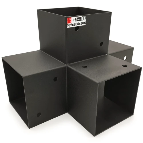 Spojka trámů X 100x100mm čtvercová podpora 4 konce