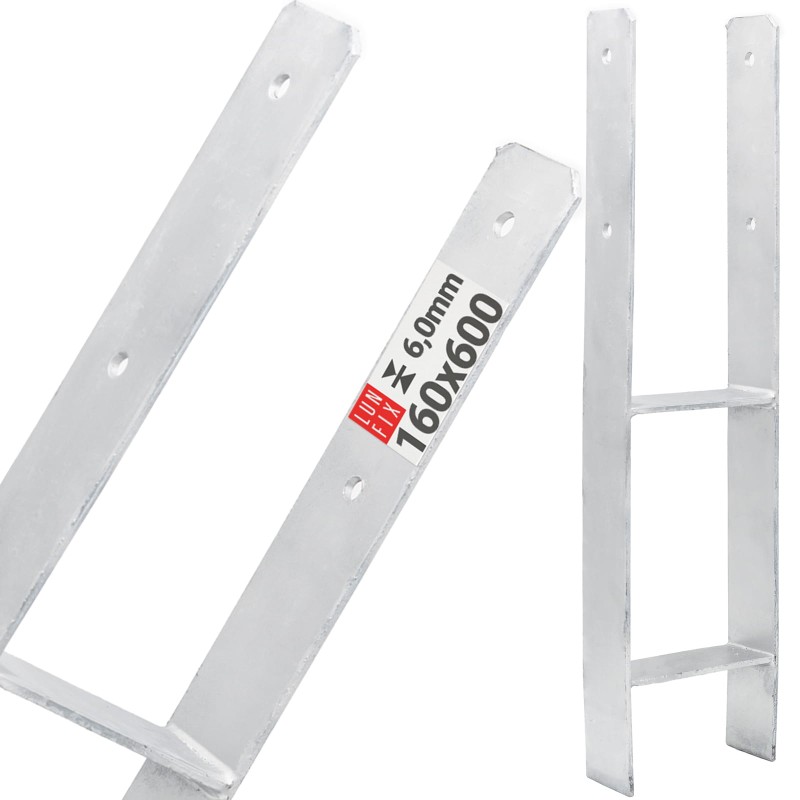 Podstawa słupa typ H 160x600x6 mm kotwa
