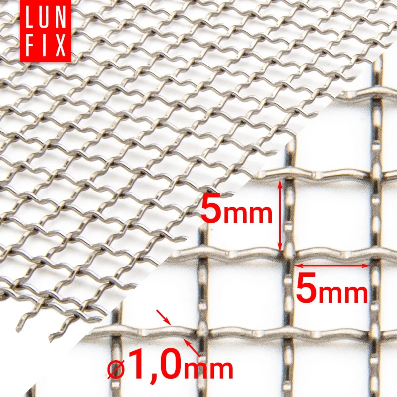 Nerezové pletivo očko 5x5 mm fi1mm 1000x500mm