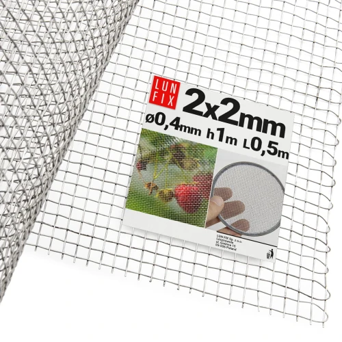 Nerezové pletivo očko 2x2 mm fi0,4mm 1000x500mm